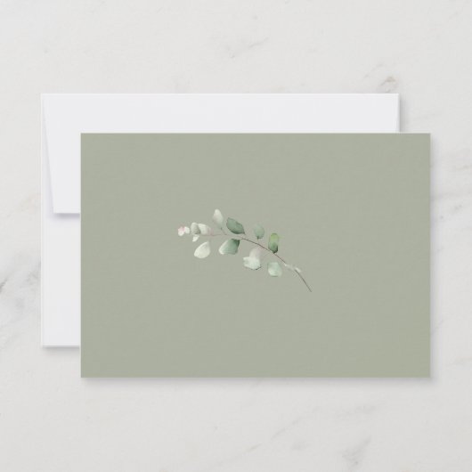 Eucalyptus Sage Green Wedding Save The Date (Achterkant)