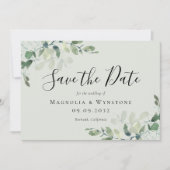 Eucalyptus Sage Green Wedding Save The Date (Voorkant)