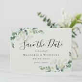 Eucalyptus Sage Green Wedding Save The Date (Staand voorkant)