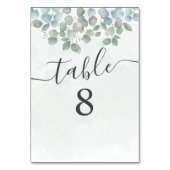 Eucalyptus Sage Green Wedding Table Kaart (Voorkant)