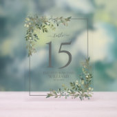 Eucalyptus Sage Green Wedtable Number Acryl Bord (Neutraal)