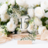 Eucalyptus Sage Green Wedtable Number Acryl Bord
