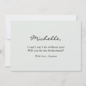 Eucalyptus Sage Greenery Bridesmaid Voorstel Kaart (Achterkant)