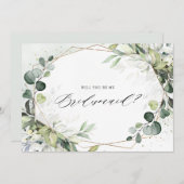 Eucalyptus Sage Greenery Bridesmaid Voorstel Kaart (Voorkant / Achterkant)