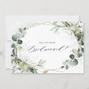 Eucalyptus Sage Greenery Bridesmaid Voorstel Kaart
