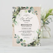 Eucalyptus Sage Greenery Geometric Vrijgezellenfee Kaart (Staand voorkant)