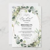 Eucalyptus Sage Greenery Geometric Vrijgezellenfee Kaart (Voorkant)