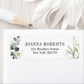 Eucalyptus Sage Greenery Modern Geometric Address Etiket (Insitu)