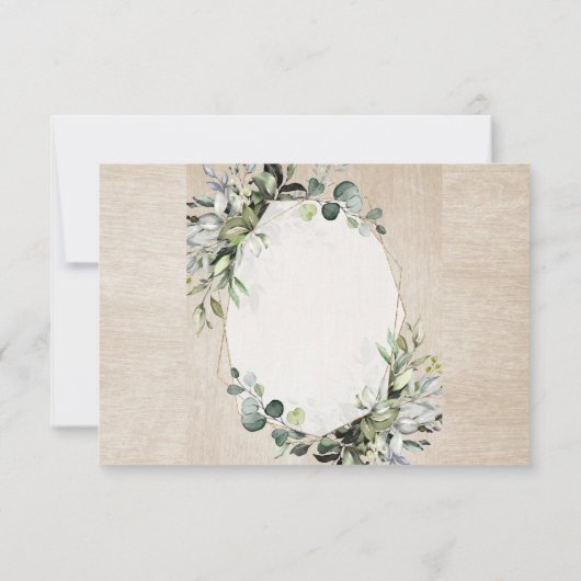 Eucalyptus Sage Greenery Modern Geometric Wedding Bedankkaart (Achterkant)