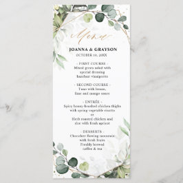 Eucalyptus Sage Greenery Modern Geometric Wedding Menu