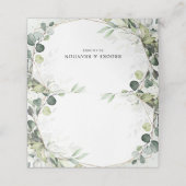 Eucalyptus Sage Greenery Modern Geometric Wedding Plaatskaartje (Buitenkant ongevouwen)