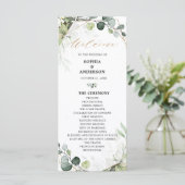 Eucalyptus Sage Greenery Modern Geometric Wedding Programmakaart (Staand voorkant)