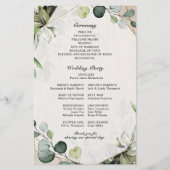 Eucalyptus Sage Greenery Modern Wedding Programme (Achterkant)