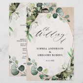 Eucalyptus Sage Greenery Modern Wedding Programme (Voorkant / Achterkant)