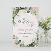 Eucalyptus Sage Greenery Modern Wedding Programme (Staand voorkant)