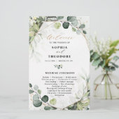 Eucalyptus Sage Greenery Modern Wedding Programme (Staand voorkant)