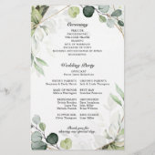 Eucalyptus Sage Greenery Modern Wedding Programme (Achterkant)