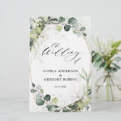 Eucalyptus Sage Greenery Modern Wedding Programme (Staand voorkant)