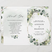 Eucalyptus Sage Greenery Modern Wedding Programme (Voorkant / Achterkant)