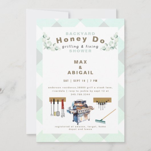 Eucalyptus Sage Grilling & Fixing Couples Douche Kaart (Voorkant)