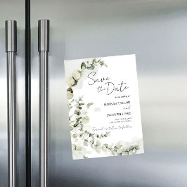 Eucalyptus Sage Groen Bruiloft Save the Date Magnetische Uitnodiging