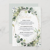 Eucalyptus Sage Groen Geometrische bruiloft Detail Informatiekaartje (Voorkant / Achterkant)