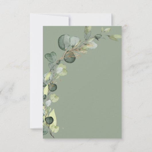 Eucalyptus Sage Groene Bruids Brunch Douche Kaart (Achterkant)