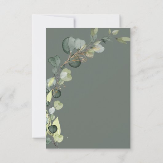 Eucalyptus Sage Groene Bruids Brunch Douche Kaart (Achterkant)