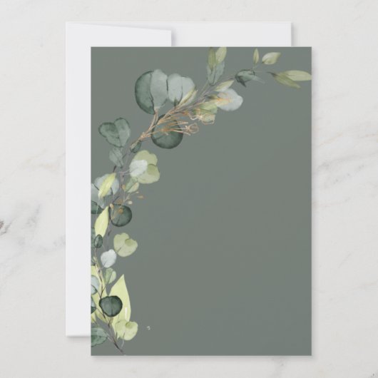 Eucalyptus Sage Groene Bruids Brunch Douche Kaart (Achterkant)