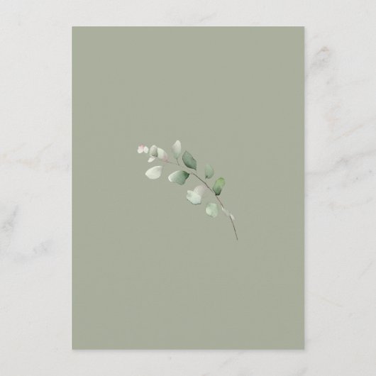 Eucalyptus Sage Groene Bruiloft Details Informatiekaartje (Achterkant)