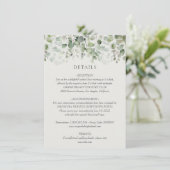 Eucalyptus Sage Groene Bruiloft Details Informatiekaartje (Staand voorkant)
