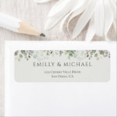 Eucalyptus Sage Groene Bruiloft Retour Etiket (Insitu)