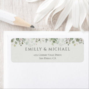 Eucalyptus Sage Groene Bruiloft Retour Etiket