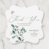 Eucalyptus Sage Groene Waterverf Huwelijk Bedankjes Labels (Voorkant)