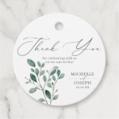 Eucalyptus Sage Groene Waterverf Huwelijk Bedankjes Labels (Voorkant)