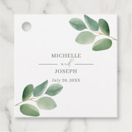 Eucalyptus Sage Groene Waterverf Huwelijk Bedankjes Labels