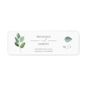 Eucalyptus Sage Groene Waterverf Huwelijk Etiket (Voorkant)