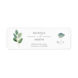 Eucalyptus Sage Groene Waterverf Huwelijk Etiket