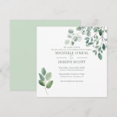 Eucalyptus Sage Groene Waterverf Huwelijk Kaart (Voorkant / Achterkant)