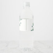 Eucalyptus Sage Groene Waterverf Huwelijk Waterfles Etiket (Achterkant)