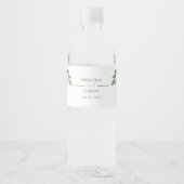 Eucalyptus Sage Groene Waterverf Huwelijk Waterfles Etiket (Voorkant)