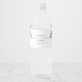 Eucalyptus Sage Groene Waterverf Huwelijk Waterfles Etiket