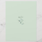 Eucalyptus Sage Groene Waterverf Trouwmenu (Achterkant)