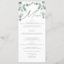 Eucalyptus Sage Groene Waterverf Trouwmenu Menu