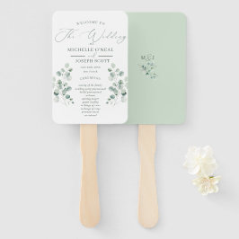Eucalyptus Sage Groene Waterverf Trouwprogramma Handwaaier