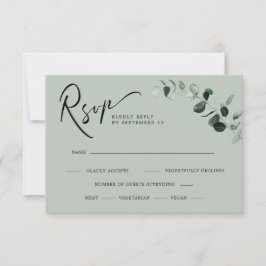 Eucalyptus Sage Moderne Calligrafiemetjes Weddensc RSVP Kaartje