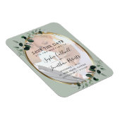 Eucalyptus Sage Photo Weddenschap Save the Date Ma Magneet (Rechterzijde)