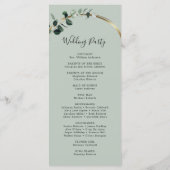 Eucalyptus Sage Romantic Calligraphy Wedding Programmakaart (Achterkant)