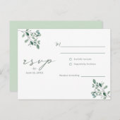 Eucalyptus Sage Waterverf bruiloft RSVP Briefkaart (Voorkant / Achterkant)