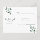 Eucalyptus Sage Waterverf bruiloft RSVP Briefkaart (Voorkant)